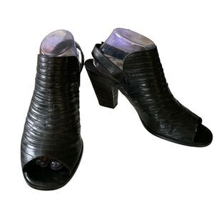 Paul Green Sandal Boot Shooties Waverly Blk Leather Slingbk Adj. Strap US9.5 UK7